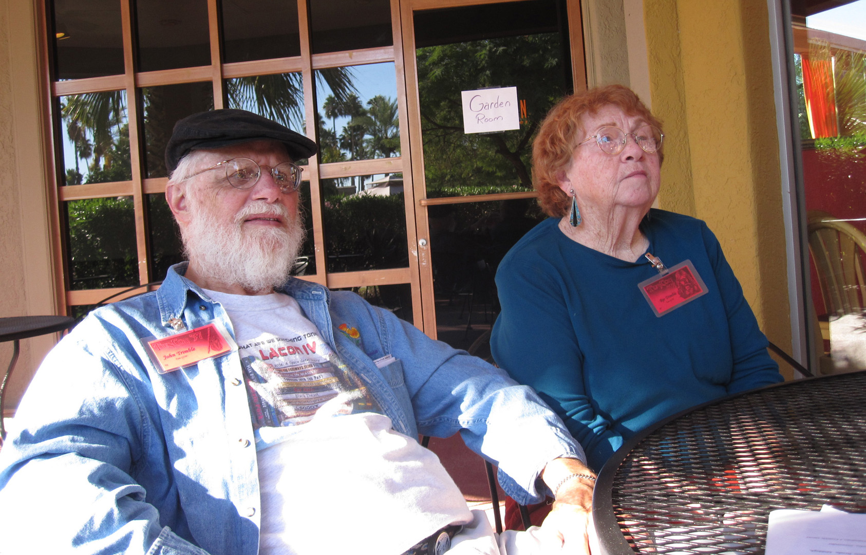 The Trimbles, finally allowed to relax.